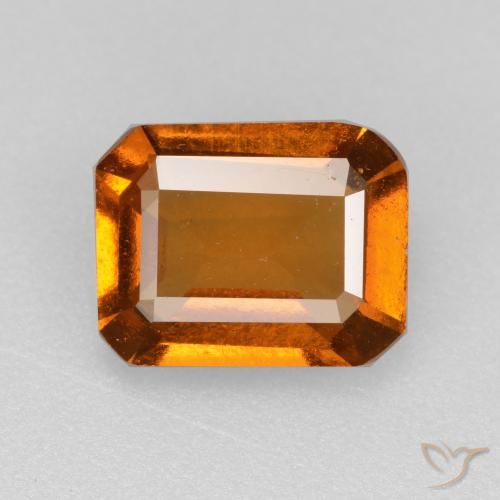 2.09ct 자연스러운 딥 오렌지 헤소나이트 가넷, 에메랄드 컷, VS-SI