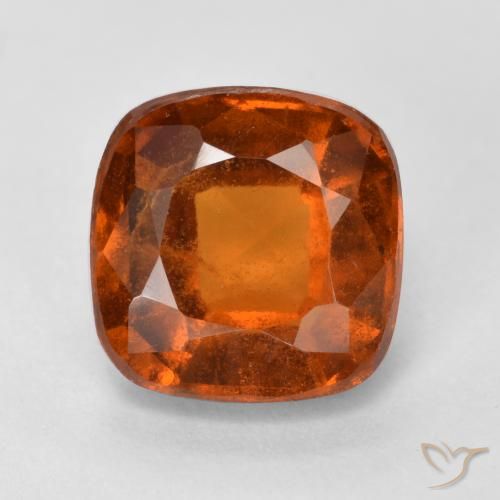 2.05ct 자연스러운 딥 오렌지 헤소나이트 가넷, 방석, SI