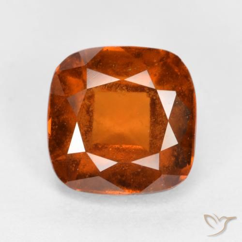 2.01ct 자연스러운 다크 오렌지 헤소나이트 가넷, 방석, SI