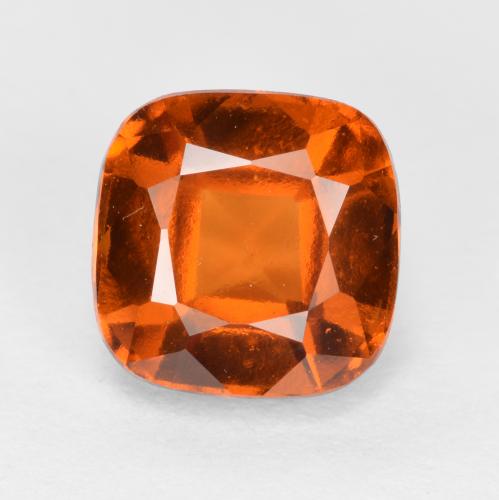 2.18캐럿 천연 파이어 오렌지 헤소나이트 가넷, 쿠션 컷, 7×7 mm, VVS-VS