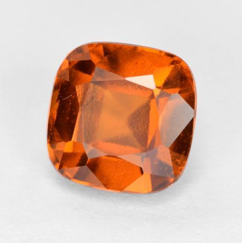 2.18캐럿 천연 파이어 오렌지 헤소나이트 가넷, 쿠션 컷, 7×7 mm, VVS-VS