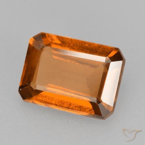 1.84ct 자연스러운 미디엄 오렌지 헤소나이트 가넷, 에메랄드 컷, VS-SI