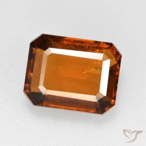 2.63ct 자연스러운 딥 오렌지 헤소나이트 가넷, 에메랄드 컷, SI