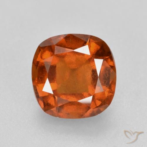 1.87ct 자연스러운 붉은 오렌지 헤소나이트 가넷, 방석, VS-SI