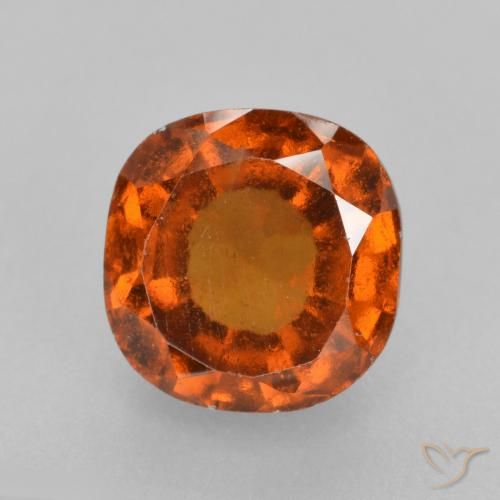 2.08ct 자연스러운 붉은 오렌지 헤소나이트 가넷, 방석, VS-SI