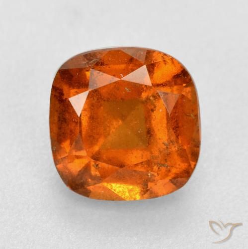 1.64ct 자연스러운 앰버 오렌지 헤소나이트 가넷, 방석, SI