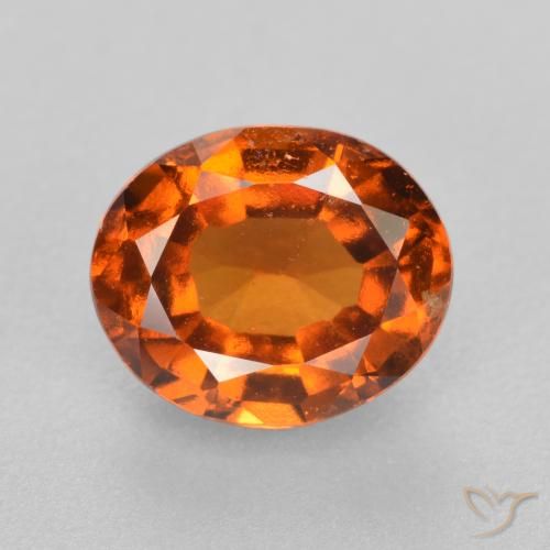 1.86ct 자연스러운 딥 오렌지 헤소나이트 가넷, 타원형, VS