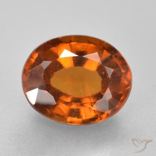 2.25ct 자연스러운 딥 오렌지 헤소나이트 가넷, 타원형, VS