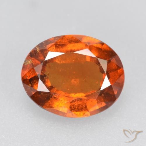 1.81ct 자연스러운 딥 오렌지 헤소나이트 가넷, 타원형, SI