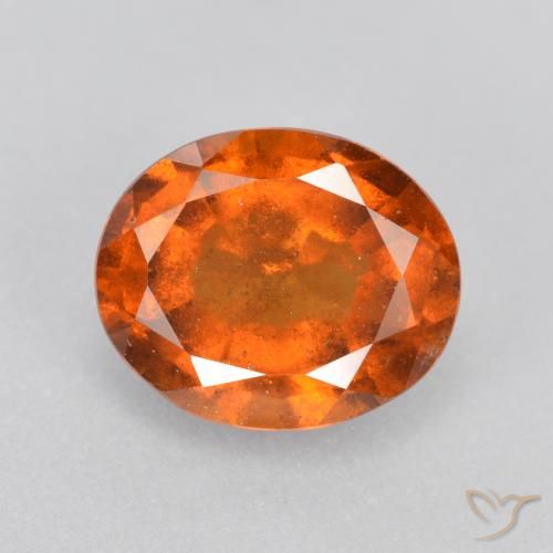 1.97ct 자연스러운 미디엄 오렌지 헤소나이트 가넷, 타원형, SI