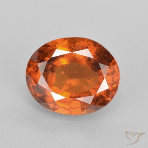 2.25ct 자연스러운 딥 오렌지 헤소나이트 가넷, 타원형, SI