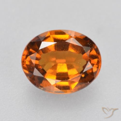 1.47캐럿 천연 미디엄 오렌지 헤소나이트 가넷, 타원형 컷, 8.1×6.5 mm, VVS-VS