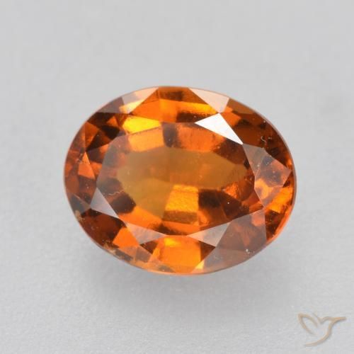 1.47캐럿 천연 미디엄 오렌지 헤소나이트 가넷, 타원형 컷, 8.1×6.5 mm, VVS-VS