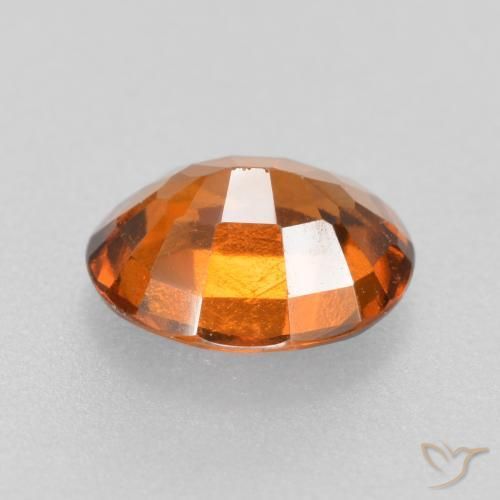1.47캐럿 천연 미디엄 오렌지 헤소나이트 가넷, 타원형 컷, 8.1×6.5 mm, VVS-VS