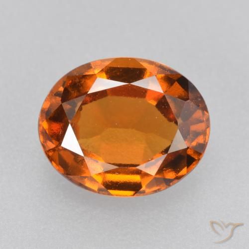 1.92ct 자연스러운 딥 오렌지 헤소나이트 가넷, 타원형, VVS-VS