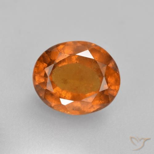 1.64ct 자연스러운 미디엄 오렌지 헤소나이트 가넷, 타원형, SI