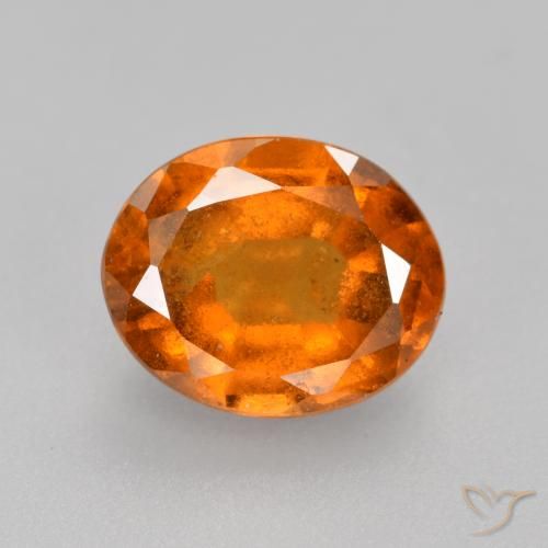 2.06ct 자연스러운 딥 오렌지 헤소나이트 가넷, 타원형, SI