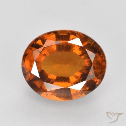 2.78ct 자연스러운 앰버 오렌지 헤소나이트 가넷, 타원형, VS-SI