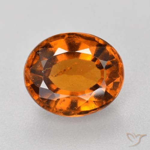 1.98ct 자연스러운 붉은 오렌지 헤소나이트 가넷, 타원형, VS-SI