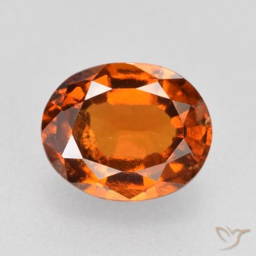 1.62ct 자연스러운 딥 오렌지 헤소나이트 가넷, 타원형, VS-SI