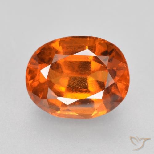 2.08ct 자연스러운 딥 오렌지 헤소나이트 가넷, 타원형, VVS-VS