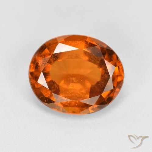 2.12ct 자연스러운 딥 오렌지 헤소나이트 가넷, 타원형, SI