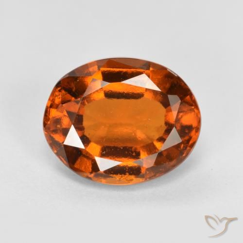 2.52ct 자연스러운 미디엄 다크 오렌지 헤소나이트 가넷, 타원형, VS