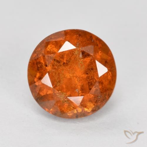 1.71ct 자연스러운 미디엄 오렌지 헤소나이트 가넷, 둥근, SI