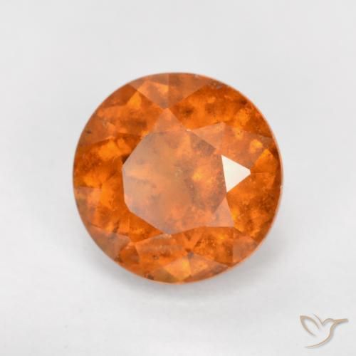 1.56ct 자연스러운 미디엄 오렌지 헤소나이트 가넷, 둥근, SI