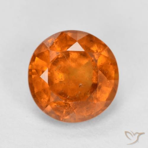 1.64ct 자연스러운 미디엄 오렌지 헤소나이트 가넷, 둥근, SI