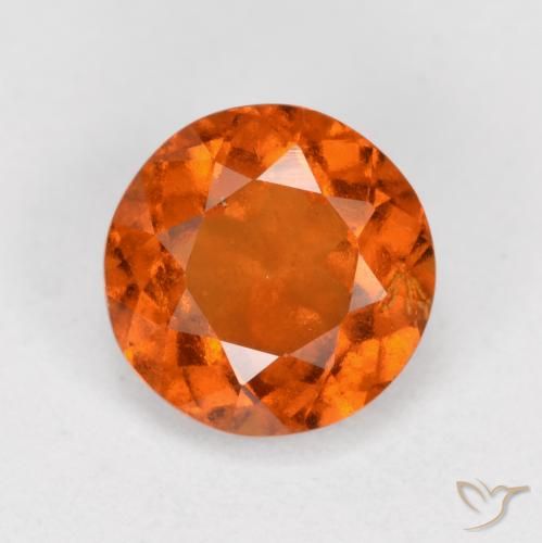 1.55ct 자연스러운 미디엄 오렌지 헤소나이트 가넷, 둥근, VS-SI