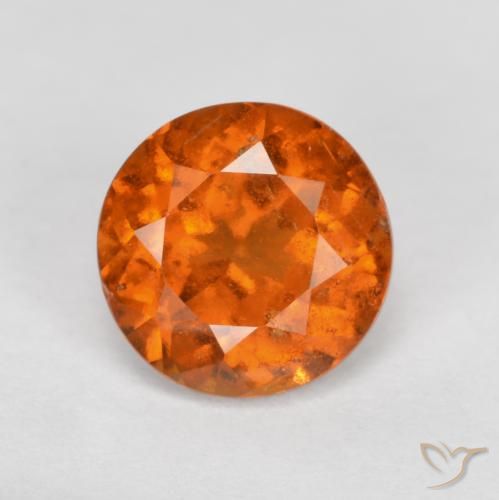 1.50ct 자연스러운 딥 오렌지 헤소나이트 가넷, 둥근, SI