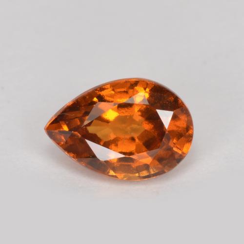 0.74캐럿 천연 앰버 오렌지 헤소나이트 가넷, 배 모양, 6.5×4.5 mm, VS-SI