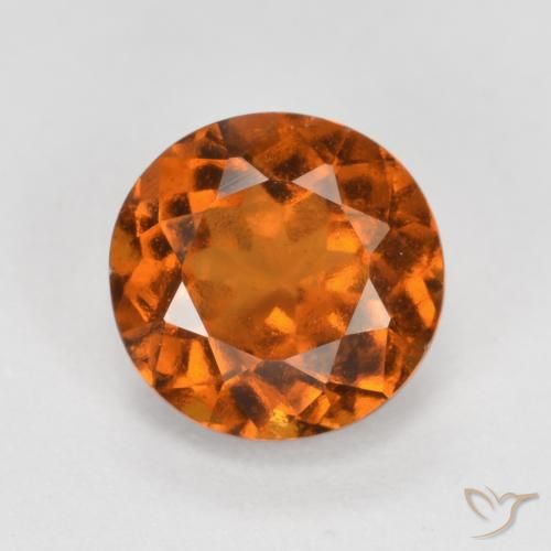 1.46ct 자연스러운 딥 오렌지 헤소나이트 가넷, 둥근, VS
