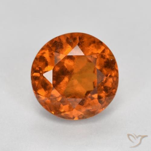 1.52ct 자연스러운 앰버 오렌지 헤소나이트 가넷, 둥근, VS