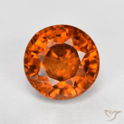 1.72ct 자연스러운 붉은 오렌지 헤소나이트 가넷, 둥근, VVS-VS