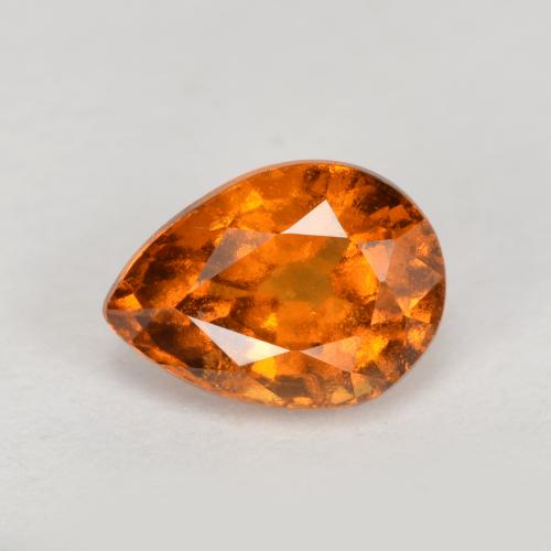 0.90캐럿 천연 미디엄 다크 오렌지 헤소나이트 가넷, 배 모양, 6.6×4.8 mm, VS-SI