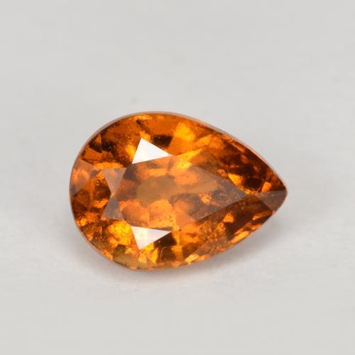 0.90캐럿 천연 미디엄 다크 오렌지 헤소나이트 가넷, 배 모양, 6.6×4.8 mm, VS-SI