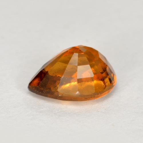 0.90캐럿 천연 미디엄 다크 오렌지 헤소나이트 가넷, 배 모양, 6.6×4.8 mm, VS-SI