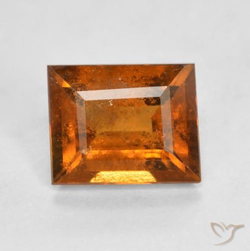1.58ct 자연스러운 딥 오렌지 헤소나이트 가넷, 바게트, SI
