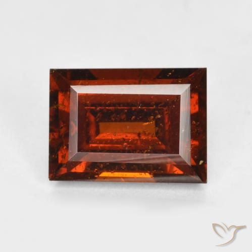 2.26캐럿 천연 딥 레드 헤소나이트 가넷, 바게트, 8.5×6.2 mm, VS-SI