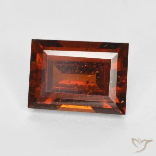 2.26캐럿 천연 딥 레드 헤소나이트 가넷, 바게트, 8.5×6.2 mm, VS-SI