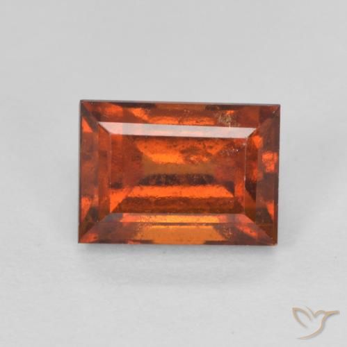 2.13ct 자연스러운 Medium Dark-Orange 헤소나이트 가넷, 바게트, VS-SI