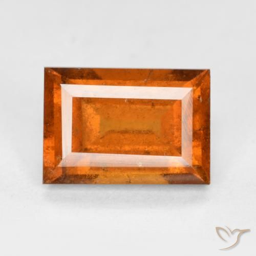 1.89ct 자연스러운 딥 오렌지 헤소나이트 가넷, 바게트, VS-SI