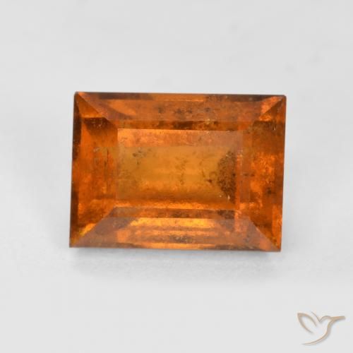 2.44ct 자연스러운 딥 오렌지 헤소나이트 가넷, 바게트, VS-SI