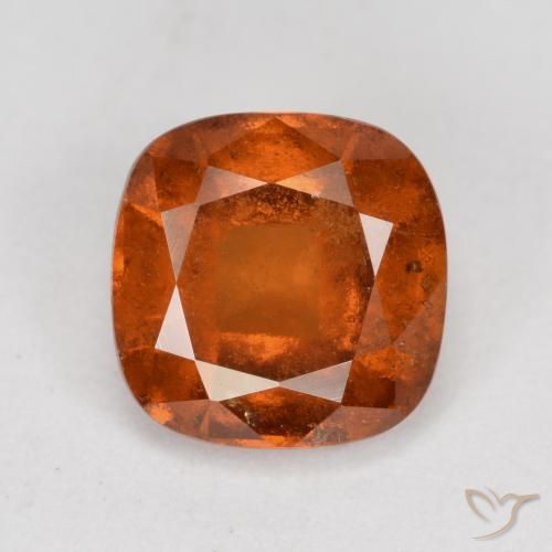 1.89ct 자연스러운 앰버 오렌지 헤소나이트 가넷, 방석, SI