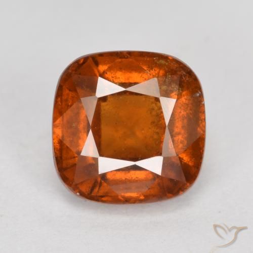 2.13ct 자연스러운 앰버 오렌지 헤소나이트 가넷, 방석, SI