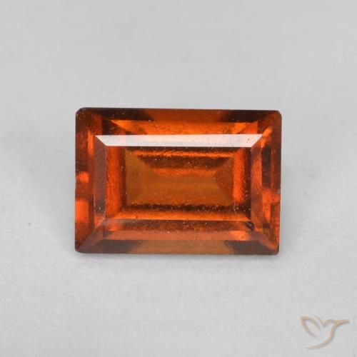 0.93ct 자연스러운 딥 오렌지 헤소나이트 가넷, 바게트, VS