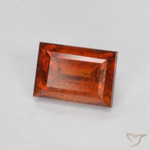 1.02ct 자연스러운 딥 오렌지 헤소나이트 가넷, 바게트, VS
