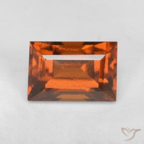 1.09ct 자연스러운 딥 오렌지 헤소나이트 가넷, 바게트, VS